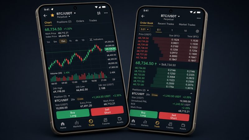 Tangkapan layar Aplikasi Crypto Semi-Dinamis