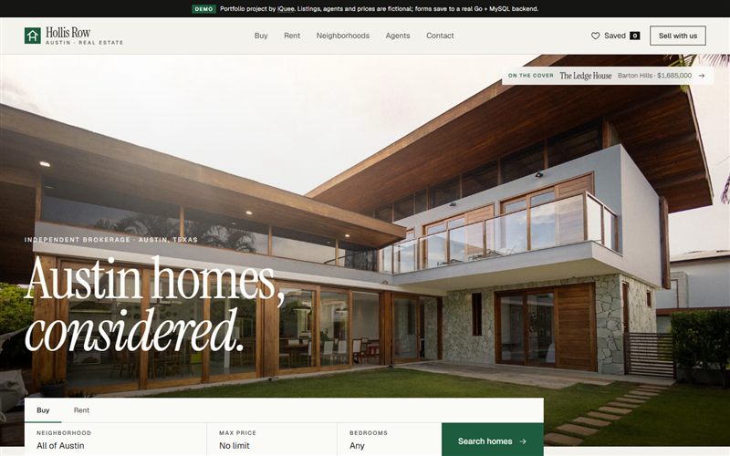Screenshot of Hollis Row